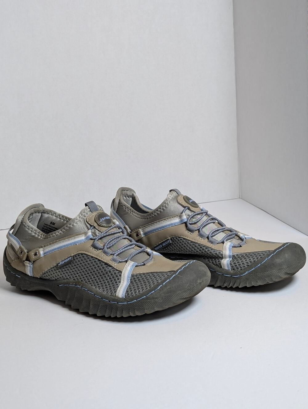 JSport by Jambu Womens 6M Tahoe Max Tan Blue Water Ready Sneakers Shoes
